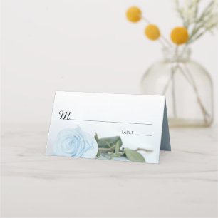 Carte De Placement Élégant Rose bleu clair Dusty Écriture Mariage