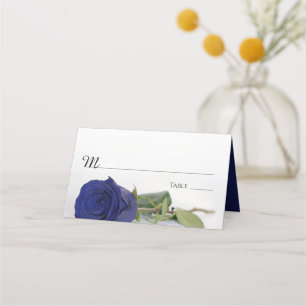 Carte De Placement Élégant Rose bleu marine Mariage écriture