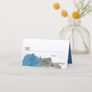 Carte De Placement Élégant Rose bleu turquoise Mariage écriture