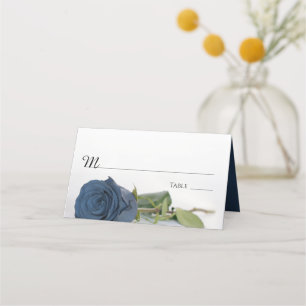 Carte De Placement Élégant Rose en acier Dusty Blue Mariage écriture
