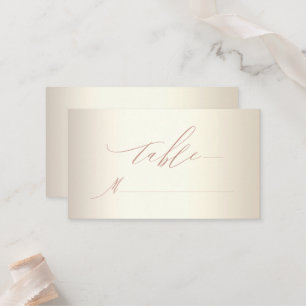 Carte De Placement Élégant Rose Gold Calligraphie Champagne Mariage