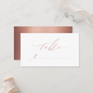 Carte De Placement Élégant Rose Gold Calligraphie Mariage métallique