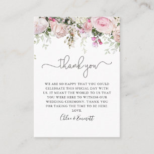 Carte De Placement Élégant rose rose rose Mariage Merci