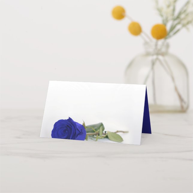 Carte De Placement Élégant Royal Blue Rose Blank do-it-yourself Impri (Devant)