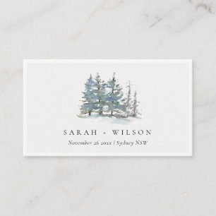 Carte De Placement Elégant Rustique Dusky Vert Pine Bleu Bois Marié