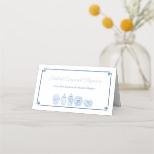Carte De Placement Élégant sac de bonbons bleu et blanc Tags ou Toppe