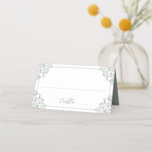 Carte De Placement Élégant Sage Green Mariage Vintage Classic
