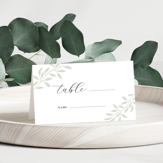 Carte De Placement Elégant Sage Greenery Table Mariage (Créateur téléchargé)