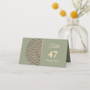 Carte De Placement Elégant Sage moderne vert & or classique mandala P