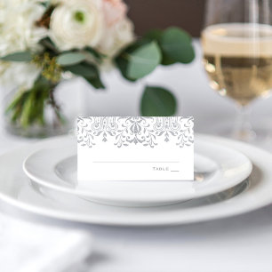Carte De Placement Élégant Silver Vintage Glamor Mariage