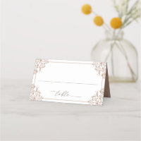 Elégant Taupe Beige Mariage Vintage Classic