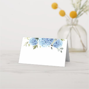 Carte De Placement Elégante aquarelle bleu Hydrangea Mariage