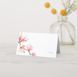 Carte De Placement Elégante aquarelle Douche romantique nuptiale