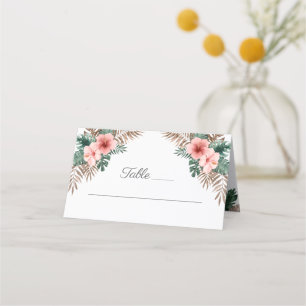 Carte De Placement Elégante aquarelle Mariage floral tropical