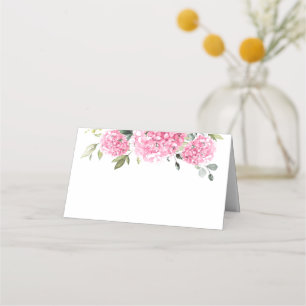 Carte De Placement Elégante aquarelle rose bleu Mariage Hydrangea