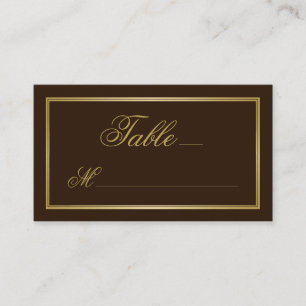 Carte De Placement Élégante calligraphie de script or sur Mariage Bro