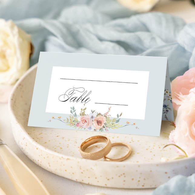 Carte De Placement Élégante calligraphie florale Pastel Boho (Créateur téléchargé)