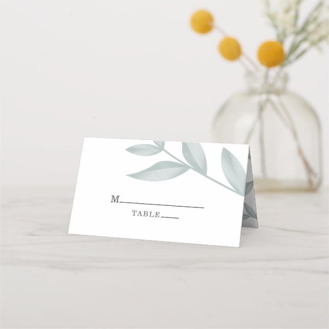 Carte De Placement Élégante calligraphie Mariage botanique (Devant)