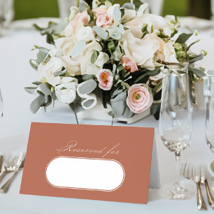 Carte De Placement Élégante calligraphie Terracotta Mariage Réservé