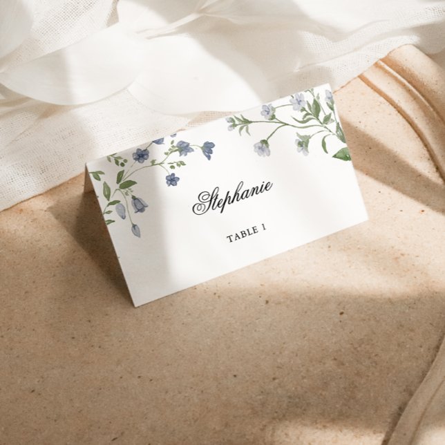 Carte De Placement Elégante carte de Mariage Fleur sauvage Aquarelle (Créateur téléchargé)