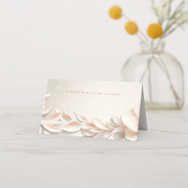 Carte De Placement Elégante carte de mariage floral roux (Dos)