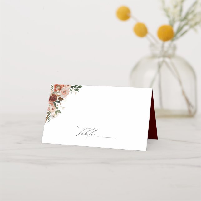 Carte De Placement Elégante carte de place Mariage Floral Automne (Devant)