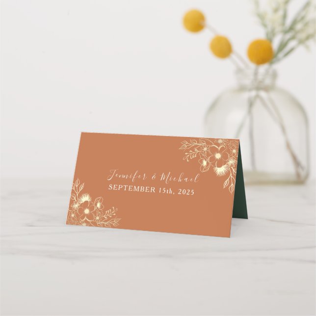 Carte De Placement Elégante carte Mariage Gold (Dos)