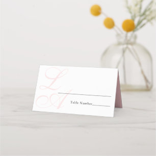 Carte De Placement Élégante carte Mariage Monogramme Rose Bleu