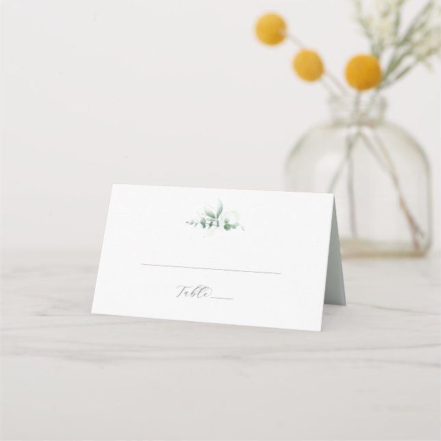 Carte De Placement Elégante carte Mariage pliée verte (Devant)