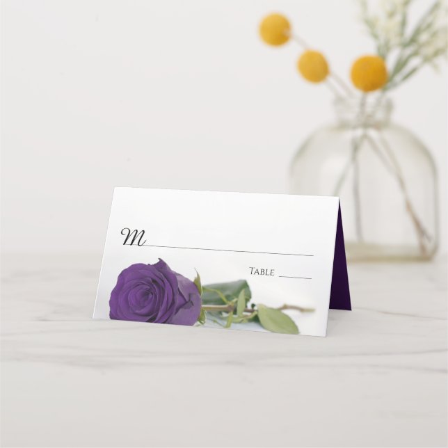 Carte De Placement Élégante écriture de Mariage Rose Royal Purple (Devant)