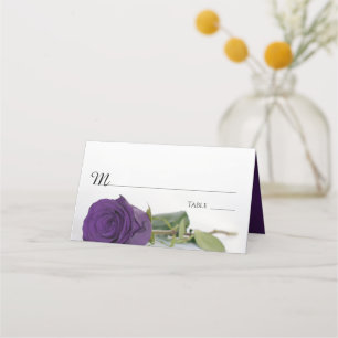 Carte De Placement Élégante écriture de Mariage Rose Royal Purple