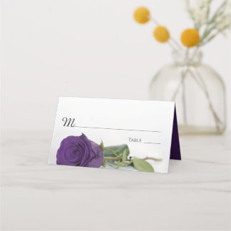 Carte De Placement Élégante écriture de Mariage Rose Royal Purple