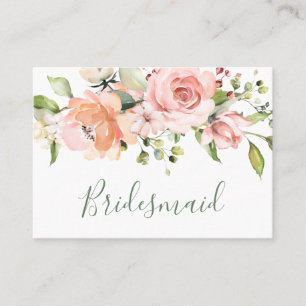 Carte De Placement Élégante femme de chambre Mariage rose d'abricot r