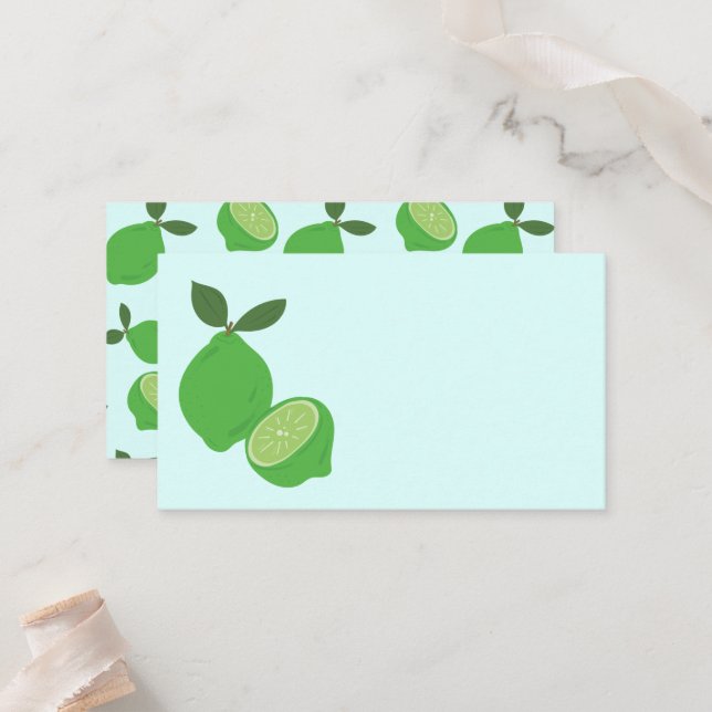 Carte De Placement Élégante fête de la chaux verte (Devant/Arrière en situation)