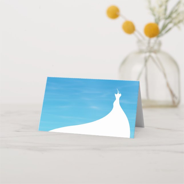 Carte De Placement Elégante Fête des mariées Carte Place bleu aquarel (Devant)