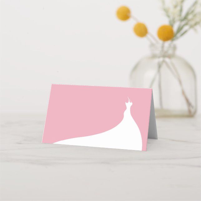 Carte De Placement Elégante Fête des mariées Place Card rose (Devant)