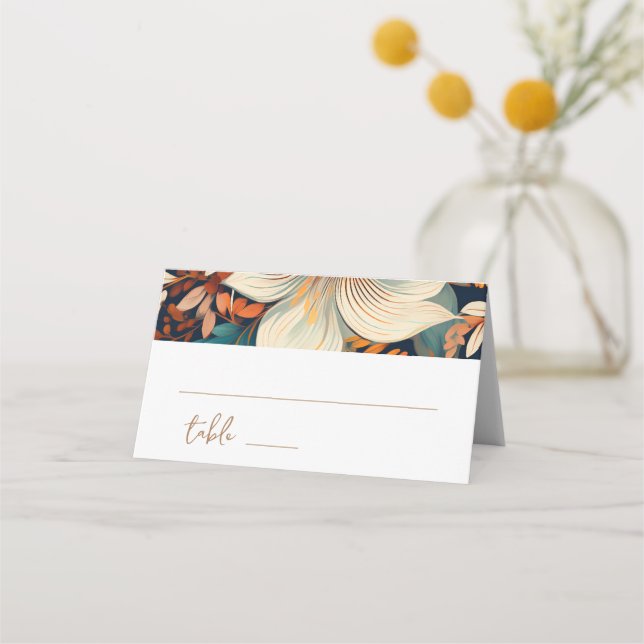 Carte De Placement Elégante Fleurs tropicales Mme M. Floral Mariage (Devant)