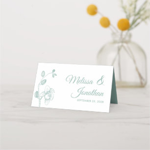 Carte De Placement Elégante orchidée simple romantique mariage floral