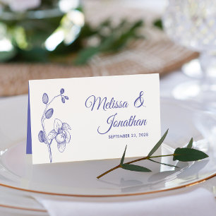 Carte De Placement Elégante orchidée simple romantique mariage floral