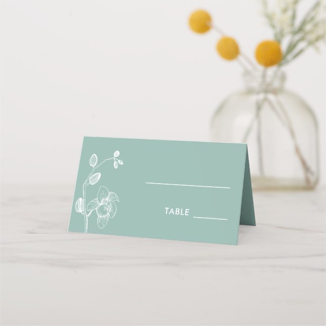 Carte De Placement Elégante orchidée simple romantique mariage floral (Dos)