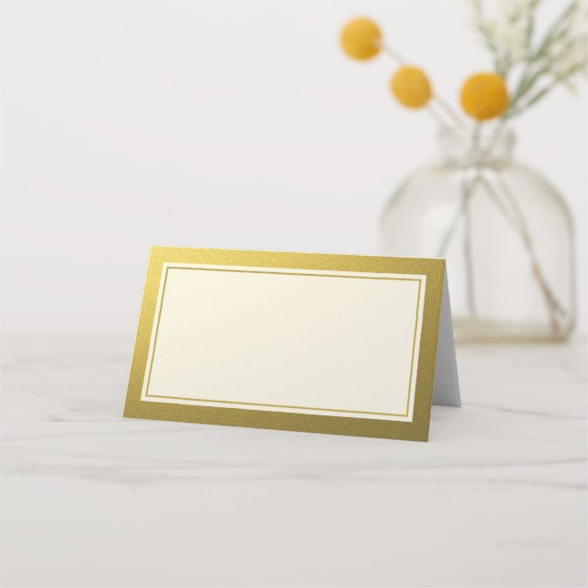 Carte De Placement Élégante Parties scintillant or Bordure vide (Devant)