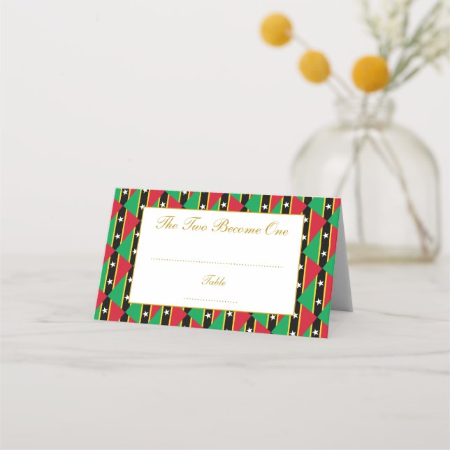 Carte De Placement Elégante ST KITTS NEVIS Mariage Celebration (Devant)