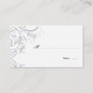 Carte De Placement Elégante table florale en étain Siège/Place Card