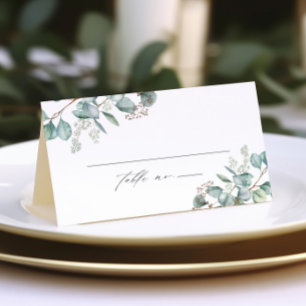 Carte De Placement Elégante verdure Eucalyptus Mariage