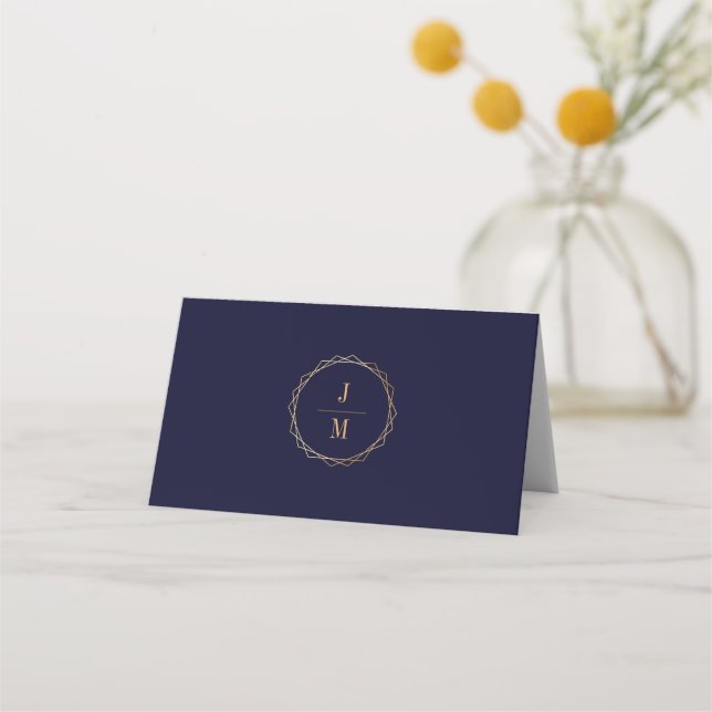 Carte De Placement Eléments dorés bleus de la marine mystique (Dos)