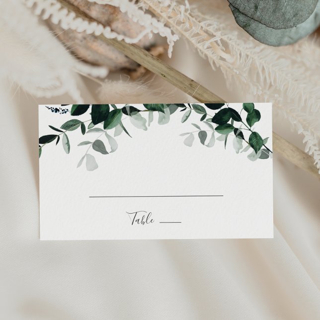 Carte De Placement Emerald Greenery Mariage plat (Créateur téléchargé)