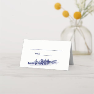 Carte De Placement Équipe de rameurs de l'équipage de rame bleu Sport