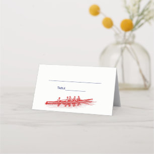 Carte De Placement Équipe de sports nautiques Red Rowing Rowers