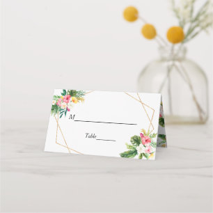Carte De Placement Été Tropical Floral Mariage Table Escort