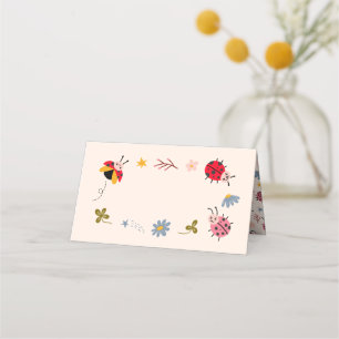 Carte De Placement Étiquette alimentaire de la fête du thème Ladybug